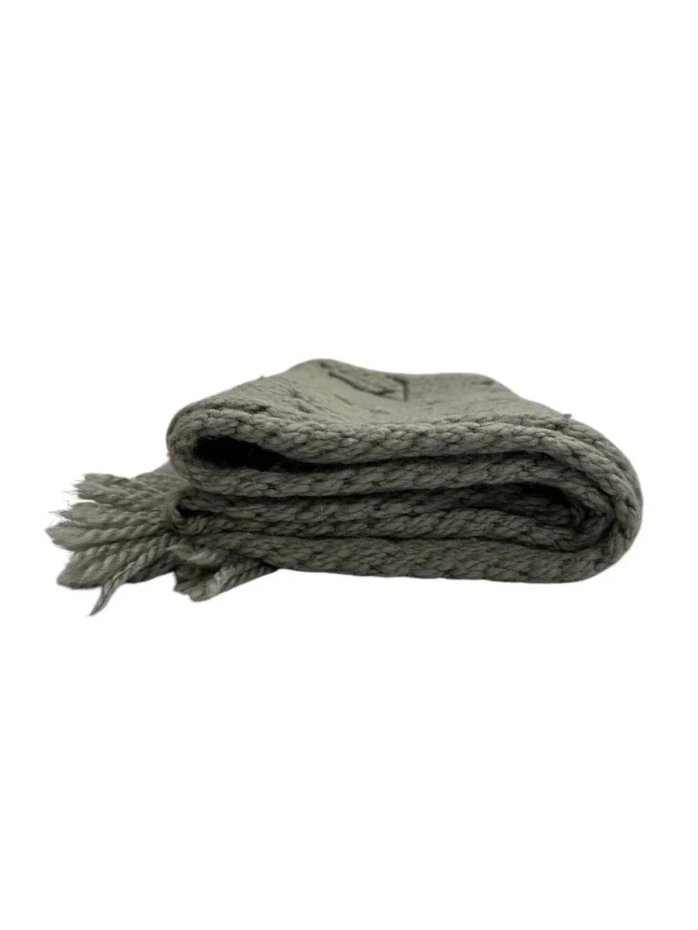 Louis Vuitton Monogram Echarpe Logo Mania Dark Gray Wool Silk Scarf